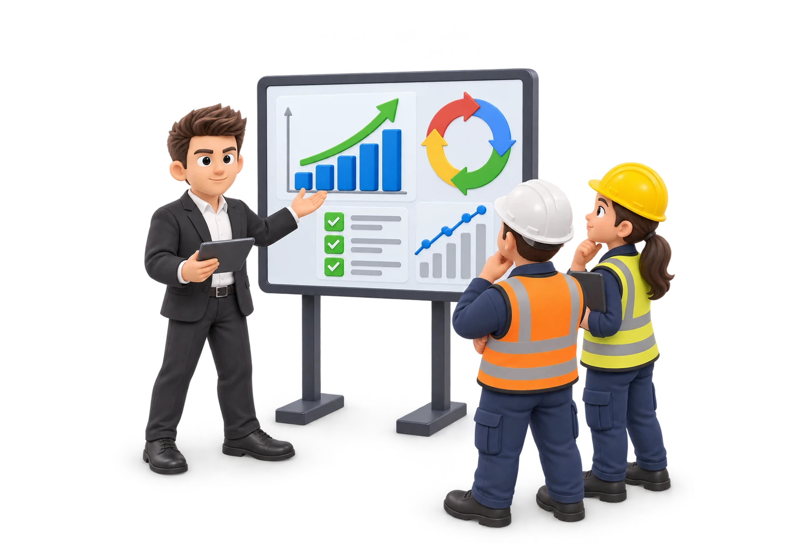 Equipo revisando indicadores de continuidad y mejora operacional.